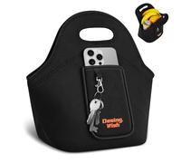 Desing Wish Borsa Termica Porta Pranzo Busta Termic Porta Pranzo Termico Merenda Borsa Portapranzo Borse Termiche Borsetta Borsa Frigo Piccola Lunch Bag Uomo Donna con Tasca per Telefono e Chiavi