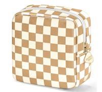 Desing Wish Piccola borsa per il trucco da 13 cm x 13 cm per borsa in materiale floccato mini borsa da viaggio con due tasche interne borse cosmetiche carine portatili per le donne, Materiale floccato