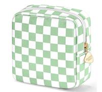 Desing Wish Piccola borsa per il trucco da 13 cm x 13 cm per borsa in materiale floccato mini borsa da viaggio con due tasche interne borse cosmetiche carine portatili per le donne, Materiale floccato