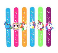 DESINIK Braccialetti per bambini con unicorni, regolabili e sicuri, in silicone, per feste in spiaggia/giochi in piscina, divertenti accessori per il nuoto (confezione da 6)