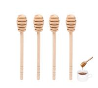 DESIOLE Mescolatore per miele in legno, 4 pezzi da 6,3 pollici (16 cm), bastoncini raccoglimiele, cucchiaio per miele