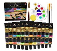 Desire Deluxe - Il Set Dipingere acrilici - Non tossici, a base di acqua, pittura su roccia. Kit pennarelli per pietra, ceramica, vetro, legno, porcellana, ciottoli. Set completo per l'artigianato