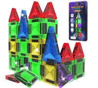 Desire Deluxe Micro Blocchi Magnetici - Gioco Educativo STEM da Viaggio per Bambini, Giocattolo Sensoriale Montessori Magnetico per Bambini e Bambine 3+ Anni (28 pezzi - Glitter)