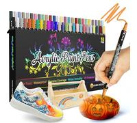 Desire Deluxe Pennarelli a Vernice Acrilica per Sassi, Ceramica, Vetro, Legno - Pennarelli Atossici a Base d’Acqua - Ottimo Materiale Artistico per Pittori e Creativi (Doppia Punta Multicolore, 52)