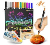 Desire Deluxe Pennarelli a Vernice Acrilica per Sassi, Ceramica, Vetro, Legno - Pennarelli Atossici a Base d’Acqua - Ottimo Materiale Artistico per Pittori e Creativi (Doppia Punta Multicolore, 12)