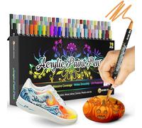 Desire Deluxe Pennarelli a Vernice Acrilica per Sassi, Ceramica, Vetro, Legno - Pennarelli Atossici a Base d’Acqua - Ottimo Materiale Artistico per Pittori e Creativi (Doppia Punta Multicolore, 78)