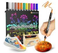 Desire Deluxe Pennarelli a Vernice Acrilica per Sassi, Ceramica, Vetro, Legno - Pennarelli Atossici a Base d’Acqua - Ottimo Materiale Artistico per Pittori e Creativi (Doppia Punta Multicolore, 12)