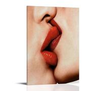 Desire Woman Lesbian Lips Hot Kiss Beautiful Lips Art Poster arte vintage arte da parete, decorazione estetica, soggiorno, camera dei bambini, dormitorio, bar, bagno, adatto per camera da letto