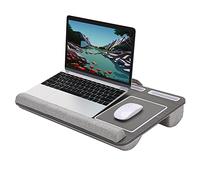 Desire2 Scrivania per computer in legno con cuscini, tavolo ergonomico per casa e ufficio, tavolo portatile e supporto per notebook, accessorio da scrivania per computer con tappetino per mouse