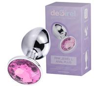 Desirel Pink Jewel L - plug anale (argento-rosa)