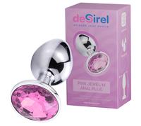 Desirel Pink Jewel M - plug anale argento-rosa