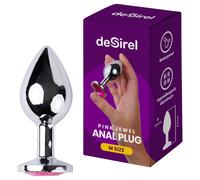 Desirel - plug anale - gioiello rosa M - argento/rosa