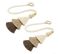 Desiumite 2 fermatende in corda per tende, in legno, in cotone, per camera da letto
