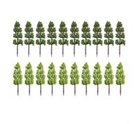 Desiumite Alberi paesaggistici in miniatura per ferrovie e treni in scala HO, scala 200, fogliame in plastica verde, set da 20 pezzi per layout realistici del terreno,