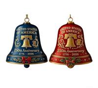 Desiumite Albero di Natale Appeso Campana Ornamento Stati Uniti 250 Anniversario Decorazione In Metallo Commemorando Storia E Patrimonio