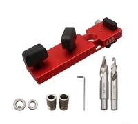 Desiumite Alluminio Profilo Punch Locator Guida di foratura Con Blocco di arresto Bordo verticale Strumento di foratura Per progetti di lavorazione del legno fai da te Posizionamento Jig (A)