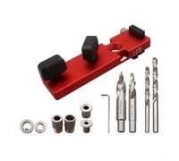Desiumite Alluminio Profilo Punch Locator Guida di foratura Con Blocco di arresto Bordo verticale Strumento di foratura Per progetti di lavorazione del legno fai da te Posizionamento Jig (B)