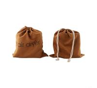 Desiumite Borsa per attrezzi di bellezza con coulisse, per asciugacapelli e strumenti per lo styling, confezione da 2, in cotone e lino, adatta alla maggior parte delle asciugatrici e arricciacapelli