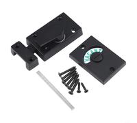 Desiumite Bullone indicatore della porta del WC in lega di zinco nero opaco con cartello vacante/impegnato per partizione privacy del bagno, 85 x 38 mm e 59 x 40 mm, facile da installare con viti