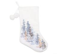 Desiumite Calzini decorativi tradizionali in peluche da appendere con motivo a fiocco di neve, ornamenti per albero del camino della casa, 46 x 27 cm (F-W135)