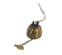 Desiumite Campane a vento per cortile, giardino, decorazione per la casa, in metallo e rame, con ciondolo a forma di pesce, campana a vento per interni ed esterni, per un'atmosfera rilassante (pesci)