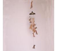 Desiumite Campanelli a vento a forma di animale per decorazione da giardino all'aperto, in ferro con toni rilassanti, lungo 91 cm, marrone chiaro, decorazione da cortile per veranda, patio, cortile