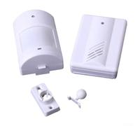 Desiumite Campanello wireless diviso con sensore di movimento a infrarossi, allarme per casa, ufficio, vialetto, cortile, distanza di rilevamento 150 m, angolo di 120°, plastica, compatibile con A