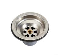 Desiumite Cestello di scarico per lavello in acciaio inox, per cucina o bagno, filtro da 11 cm con doppio strato di filtraggio per zoccoli, argento (scarico)