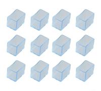 Desiumite Confezione da 12 coperture rettangolari in PVC trasparente per gambe di mobili, tavoli, riduzione del rumore e protezione del pavimento, antiscivolo, adatte per dimensioni da 15 x 30 mm a 40