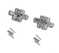 Desiumite Confezione da 2 cerniere a croce invisibili a 180 gradi per porte e armadi pieghevoli, struttura in acciaio inossidabile e lega di zinco con viti incluse, carico massimo 20 kg (13 x 60 mm)