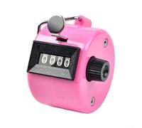 Desiumite Contatore meccanico manuale per conteggio del flusso delle persone, contatore manuale del traffico a quattro cifre, struttura in plastica e metallo, contatore umano portatile per (rosa)