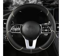 Desiumite Coprivolante per auto in pelle con motivo a quadri in rilievo, struttura antiscivolo per una migliore presa, si adatta alla maggior parte delle ruote standard da 38 cm, per una facile