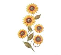 Desiumite Decorazione da parete in metallo 3D a forma di girasole, 30,5 x 14,5 cm, stile vintage, da appendere, decorazione floreale country fatta a mano