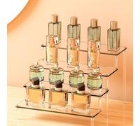 Desiumite Espositore in acrilico per profumi, gioielli e oggetti da collezione, scaffale trasparente da 2 a 5 ripiani, organizer da scrivania rimovibile (40 cm o 50 cm) (3 strati 40 cm)