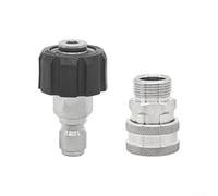 Desiumite Giunto a innesto rapido M22 in acciaio inox per idropulitrici e lavatrici per autolavaggio, resistente ad alta pressione, raccordi antiruggine (15 fori)