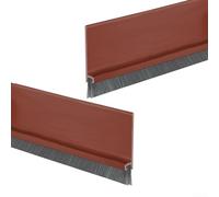 Desiumite Guarnizione a ventosa in gomma con spazzola, 53 mm, per protezione antivento e resistente alle intemperie, paraspifferi per porte, regolabile a pavimento (marrone)