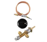 Desiumite Kit di controllo del gas per braciere GPL Valvola propano in ottone con albero Set manopola termocoppia per riscaldatori a bassa pressione stufe griglie 115 x 50 x 30 mm