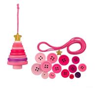 Desiumite Kit di ornamenti natalizi per Natale con pupazzo di neve, albero di Natale, angelo e Babbo Natale, set completo fai da te con accessori in feltro e corde per appendere (albero di Natale rosa