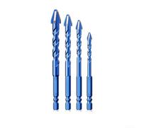 Desiumite Kit di punte eccentriche a quattro scanalature in carburo con design a spirale triangolare per foratura di piastrelle di vetro, metallo, cemento, granito, plastica, gambo esagonale, 6 mm, 8