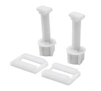 Desiumite Kit di riparazione per cerniere per sedile WC bianco, con bulloni, viti, rondelle e piastre scorrevoli, set di fissaggio completo per sedili WC standard, compatibile con la maggior parte (A)
