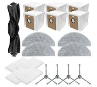 Desiumite Kit ricambi per Eve RookS, Lydsto R1 For Edge, R1D For Edge, MiWhole M9 Lite - Include spazzola principale, 4 spazzole laterali, 4 filtri, 6 sacchetti per la polvere, 4 mocio