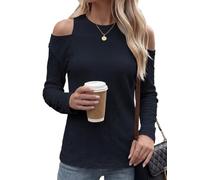 Desiumite Maglietta Donna Manica Lunga Collo Tondo Estiva Casual | Collo tondo classico, maniche lunghe protettive, taglio regular fit, ideale per estate, per stile casual