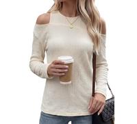 Desiumite Maglietta Donna Manica Lunga Collo Tondo Estiva Casual | Collo tondo classico, maniche lunghe protettive, taglio regular fit, ideale per estate, per stile casual