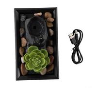 Desiumite Mini fontana ornamentale da tavolo per interni, alimentata a batteria o USB, in ABS, elemento decorativo per scrivania di casa o ufficio, porta acqua corrente (C)