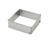 Desiumite Mousse regolabile in acciaio inox per decorazione torte, quadrato da 10,2 a 15,2 cm a 15,2 - 27,9 cm, tiramisù e mousse, cottura per anello per la casa (15,2-27,9 cm)