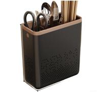 Desiumite Organizer salvaspazio da parete per bacchette, cucchiai e lame, realizzato in polipropilene, senza sistema di fissaggio a parete (B grigio)