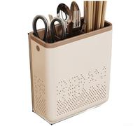 Desiumite Organizer salvaspazio da parete per bacchette, cucchiai e lame, realizzato in polipropilene, senza sistema di fissaggio a parete (grigio)