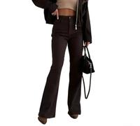 Desiumite Pantaloni Donna Vita Elastici Larga Gamba Pantaloni Donna Vita | Vita elastica, gamba larga drappeggiata, per stile per vintage, vestibilità comoda, ideale per diario