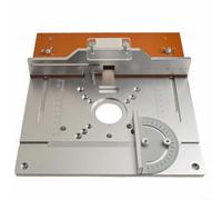 Desiumite Piastra per fresatura del legno, in alluminio, per fresatura del legno, compatibile con calibro per troncatrice, design con tavola a ribalta, set di utensili per banco da lavoro in lega di