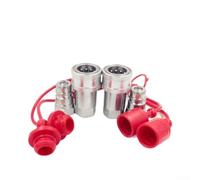 Desiumite Raccordi idraulici a disconnessione rapida ISO7241-A NPT 1/2 1/4 3/8 in acciaio al carbonio 3600 PSI con copertura antipolvere (NPT3/8)